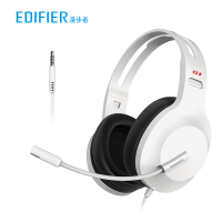 Edifier/漫步者 HECATE G1标准版 3.5mm电竞游戏耳机 电脑网课办公有线带麦克风耳麦带线控 白色