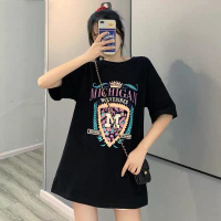 卡贝昕夏季新款皇冠大印花纯棉T恤L2022新款