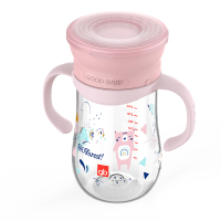 gb好孩子 学饮杯 婴儿防漏防呛 儿童啜饮魔术杯子 可爱饮水杯带手柄 350ml