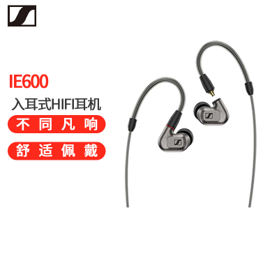 森海塞尔(Sennheiser) 旗舰HiFi双腔体吸音超宽频换能入耳式音乐耳机黑色 IE600