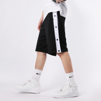 篮球排扣裤全开扣短裤运动休闲高街五分裤夏季美式宽松潮男运动裤