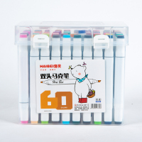 海贝三角杆丙烯马克笔48色学生儿童美术专用不掉色无毒可水洗绘画笔