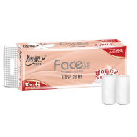 洁柔10卷卫生纸70gFace立体压花无芯卷纸家用实惠装餐巾纸面纸