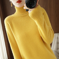 加厚高翻领套头毛衣女秋冬新款洋气插肩针织衫纯色宽松内搭打底