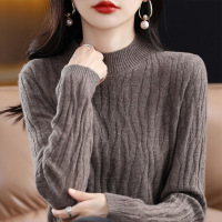 半高领打底衫女22新款秋冬修身内搭毛衣显瘦长袖纯色上衣女针织