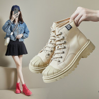 ins潮马丁靴女2022秋季新款英伦厚底学生短靴网红系带机车靴JCD03