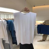 无袖T恤女潮2022夏季新款韩国宽松百搭上衣纯色背心女装