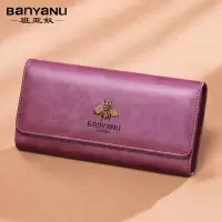 钱包女长款2021新款韩版牛皮卡位多功能钱夹时尚复古女款手拿包