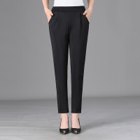 妈妈洋气高腰长裤子中年妇女装春秋小脚裤中老年春装休闲女裤外