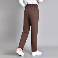 妈妈春秋装休闲长裤中年女裤弹力直筒裤中老年人秋冬加绒加厚裤