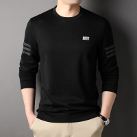 长袖t恤 男装春秋新款纯色圆领卫衣体恤中青年男士时尚休闲打底