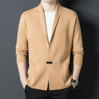秋季新款男式纯色针织开衫 休闲长袖男毛衣羊毛外套一件