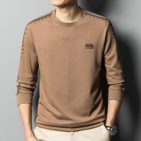 2023秋季新款打底纯色长袖针织衫男装时尚气质韩版休闲显瘦卫衣