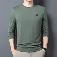 2023秋季新款男士圆领长袖T恤宽松舒适休闲男打底衫时尚潮流上衣