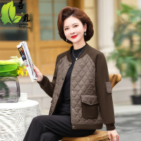 妈妈装秋冬新款轻薄小棉衣宽松大码休闲格子棉衣女韩版保暖女外套