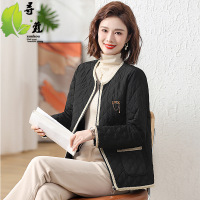 洋气妈妈秋冬装新款夹棉短外套中年女士小香凤宽松显瘦薄棉服上衣