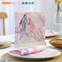 莞美尚品猫妖的诱惑为卿起舞彩色餐巾纸原生木浆纸巾三层加厚家庭装5包