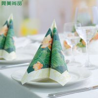 莞美尚品花开富贵出水芙蓉彩色餐巾纸原生木浆纸巾三层加厚家庭装1包