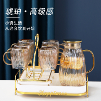 凡歌琥珀水壶套装耐热透明玻璃茶具套装办公室泡茶茶壶小茶盘