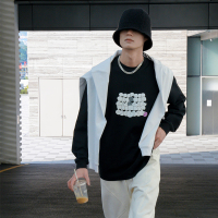 WAOK 动物系列2022春季新品乌合之众黑色长T宽松卫衣小众卫衣男女