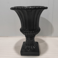 潘威(PW)特大号花盆黑色做旧YPU089B-23.7H家用植物花卉花盆