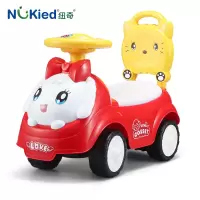 纽奇(Nukied) 儿童扭扭车玩具带音乐助步滑行学步车可收纳儿童溜溜车1-3-6岁男孩女孩宝宝车 萌趣肖恩扭扭车-红色