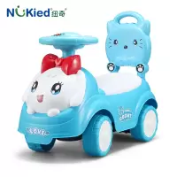 纽奇(Nukied) 儿童扭扭车玩具带音乐助步滑行学步车可收纳儿童溜溜车1-3-6岁男孩女孩宝宝车 萌趣肖恩扭扭车-蓝色