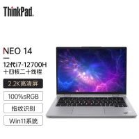 ThinkPad neo 14 0DCD 12代酷睿标压 14英寸100%高色域2.2K屏商务笔记本 定制 12代i7-12700H 16G 1TB RTX2050 灰色