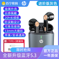 HP惠普H10F无线蓝牙耳机入耳式蓝牙耳机长续航游戏运动降噪手机通用金属外壳 灰