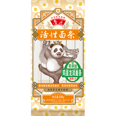 鲁花中麦鸡蛋龙须挂面(熊猫系列)600g*2袋