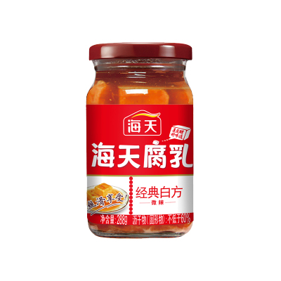海天腐乳(经典白方辣味)288g/瓶