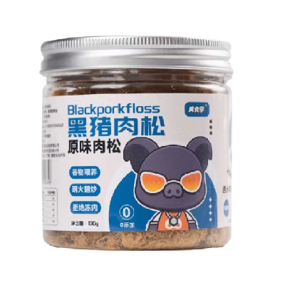 美食享 黑猪肉松 100g 原味 罐装