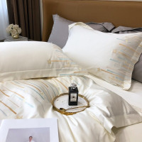 A类母婴级长绒棉四件套轻奢风刺绣工艺2被套床单1.8床上用品