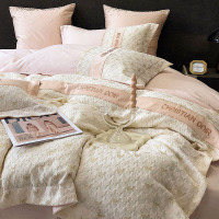 轻奢千鸟格磨毛四件套秋冬全棉裸睡保暖床单被套床上用品