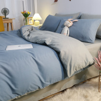 床单四件套水洗棉被套床上三件套纯色被罩床品4件套南通家纺