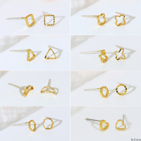 kulanas925银针养耳洞不规则金属几何耳钉睡觉免摘