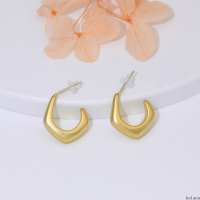 kulana时尚s925银针不规则u形耳环养耳洞气质百搭耳饰女