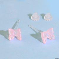 kulana不易过敏树脂蝴蝶耳钉养耳洞睡觉免摘耳饰