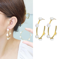 kulana法式甜美亚克力白色花朵耳环高级感小众耳饰气质百搭