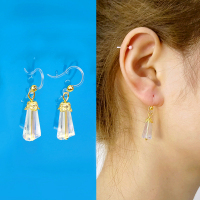 kulana日韩树脂耳钩防过敏菱形水晶吊坠流苏耳环女