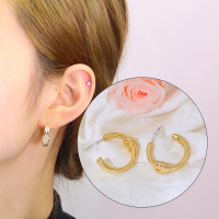 Kulana新款潮时尚气质绳结耳圈个性设计金色圈圈耳环