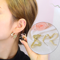 Kulana韩国气质不规则金色耳环个性设计时尚波浪形耳钉耳饰品