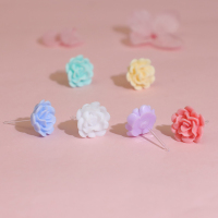 Kulana甜美洋气牡丹花树脂耳钉养耳洞耳针民族风花朵耳环女