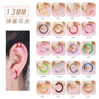 Kulana韩版时尚气质无耳洞耳夹女彩色弹簧耳圈