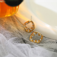 Kulana高级感轻奢925银针扭曲镂空耳环女韩版气质镶钻耳钉