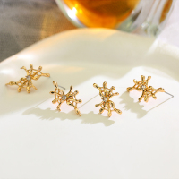 Kulana欧美风高级感蜘蛛网耳环女万圣节搞怪镶锆石耳钉个性独特耳饰品