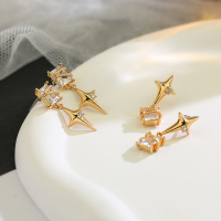 Kulana韩国时尚气质星星吊坠耳环高级感北极星镶锆石耳钉独特耳饰