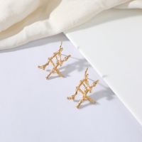 Kulana欧美时尚夸张枯树枝大耳环女小众设计不规则H字母耳钉新款潮流耳饰