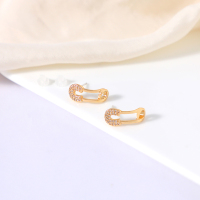 Kulana新款别致独特锆石耳钉女小众设计高级感弯曲别针耳环925银针耳饰