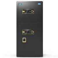 虎牌保险柜 家用小型100cm双门全钢防盗入墙保管柜指纹密码办公保险箱 博瑞系列 钢琴黑双门密码